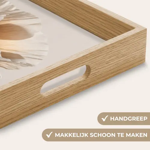Bloem - Beige - Crème Dienblad Rechthoek middel -USP_HandgreepNL