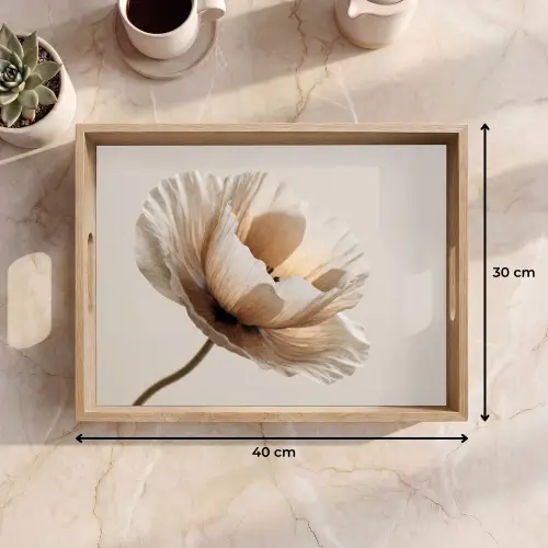 Bloem - Beige - Crème Dienblad Rechthoek middel -USP_Formaat