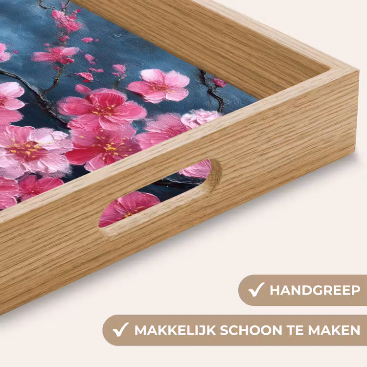 Bloem - Bloesems - Roze - Abstract Dienblad Rechthoek middel -USP_HandgreepNL