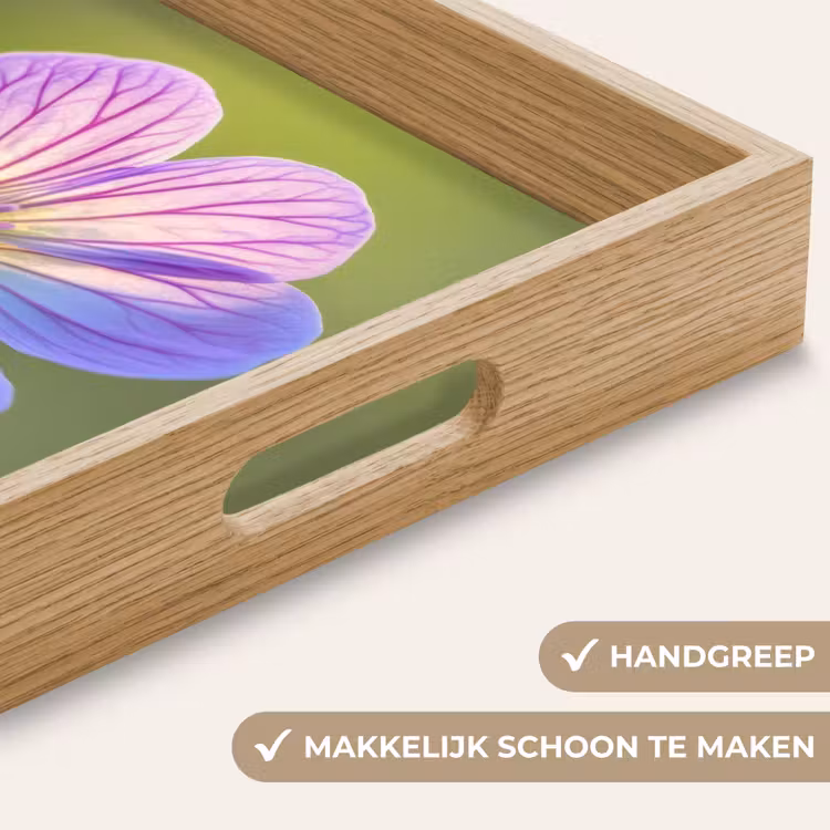 Bloem - Close up - Paars Dienblad Rechthoek middel -USP_HandgreepNL