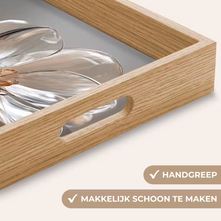 Bloem - Glazen - Doorzichtig Dienblad Rechthoek middel -USP_HandgreepNL