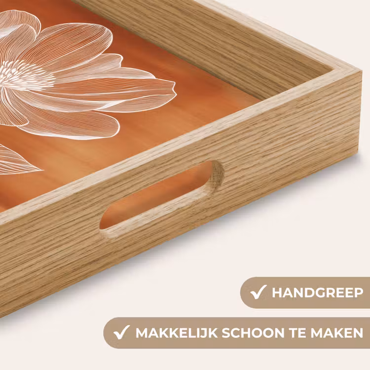 Bloem - Minimalistisch - Wit Dienblad Rechthoek middel -USP_HandgreepNL