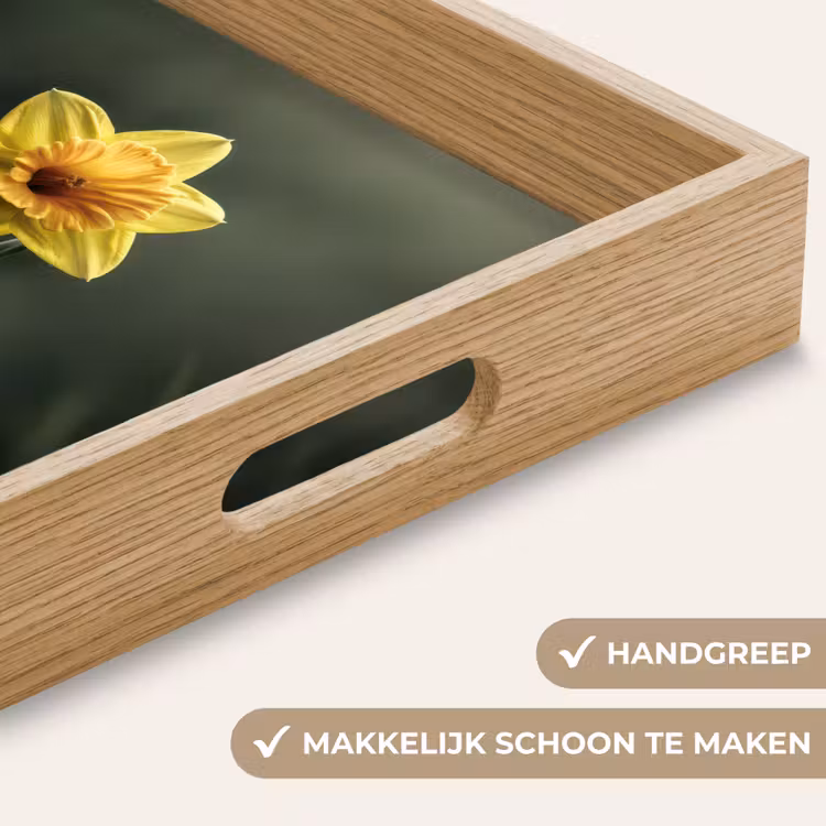 Bloem - Narcis - Gras - Geel Dienblad Rechthoek middel -USP_HandgreepNL