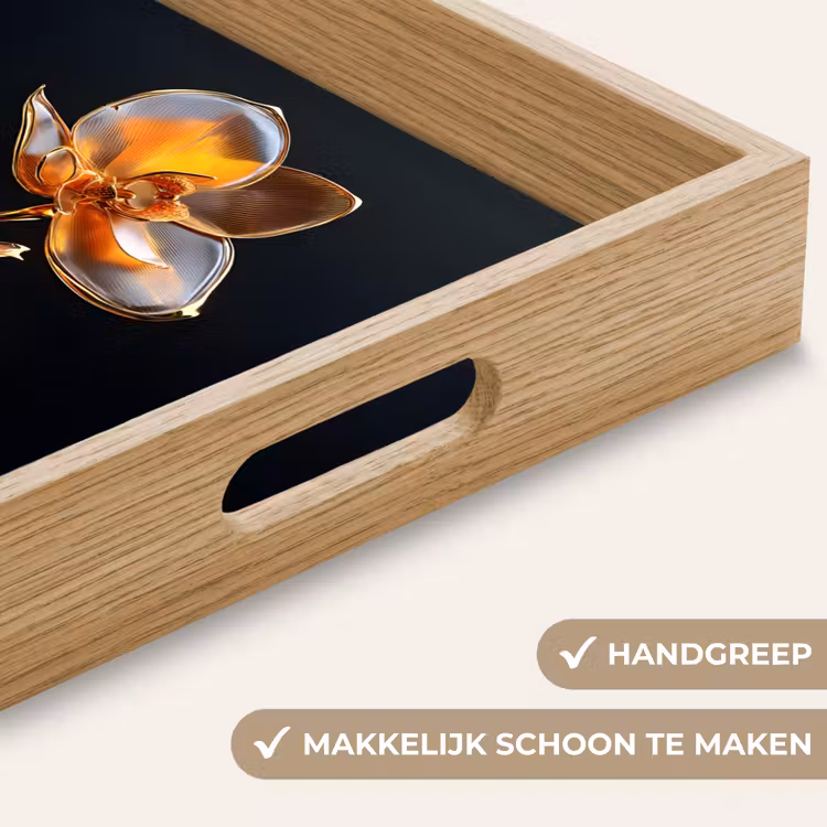 Bloem - Orchidee - Oranje Dienblad Rechthoek middel -USP_HandgreepNL