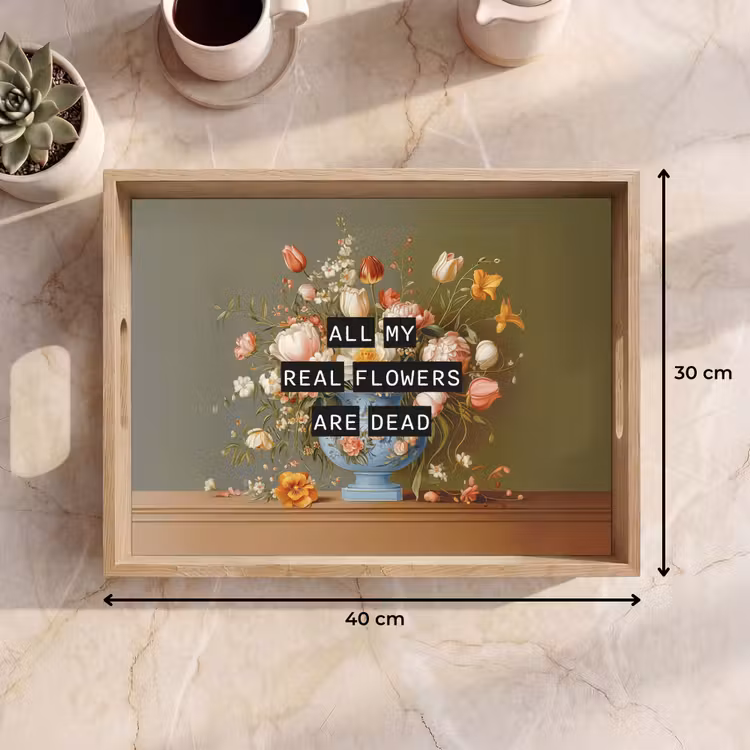 Bloem - Quote - Vintage - Art Dienblad Rechthoek middel -USP_Formaat