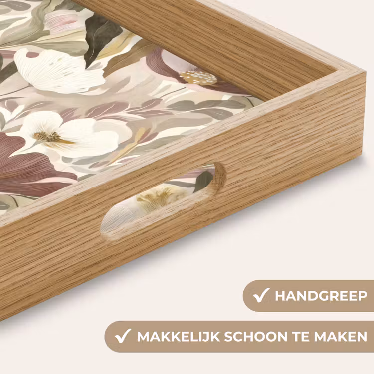 Bloemen - Aquarel - Kleurrijk Dienblad Rechthoek middel 911 -USP_HandgreepNL
