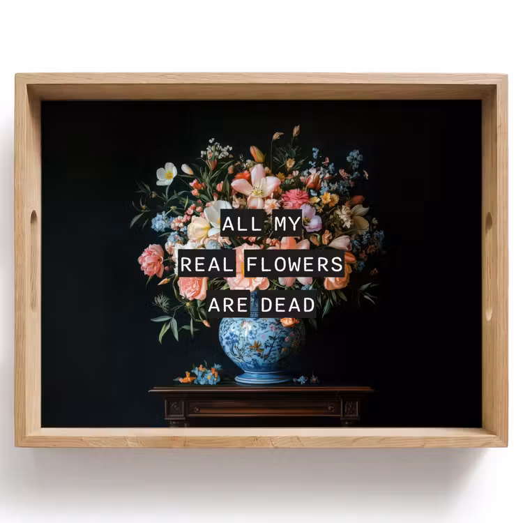 Bloemen - Art - Pastel - Quotes Dienblad Rechthoek middel -z3d_shopping