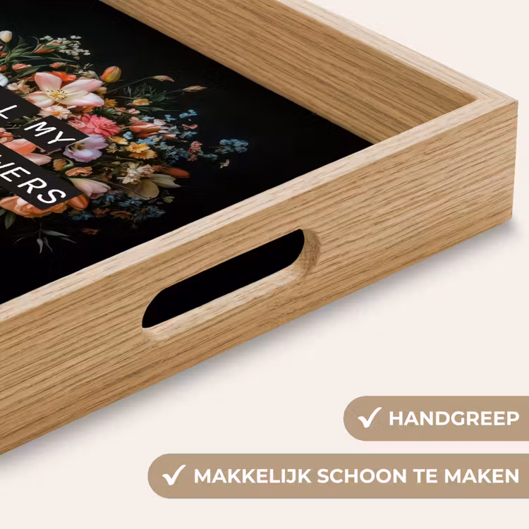Bloemen - Art - Pastel - Quotes Dienblad Rechthoek middel -USP_HandgreepNL