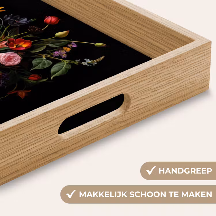 Bloemen - Bessen - Klassiek Dienblad Rechthoek middel -USP_HandgreepNL