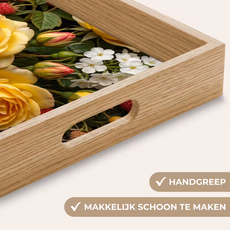 Bloemen - Boeket - Natuur - Klassiek - Geel Dienblad Rechthoek middel -USP_HandgreepNL
