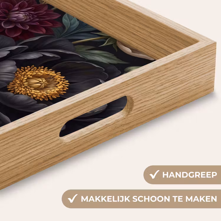 Bloemen - Boeket - Natuur - Klassiek - Weelderig Dienblad Rechthoek middel -USP_HandgreepNL