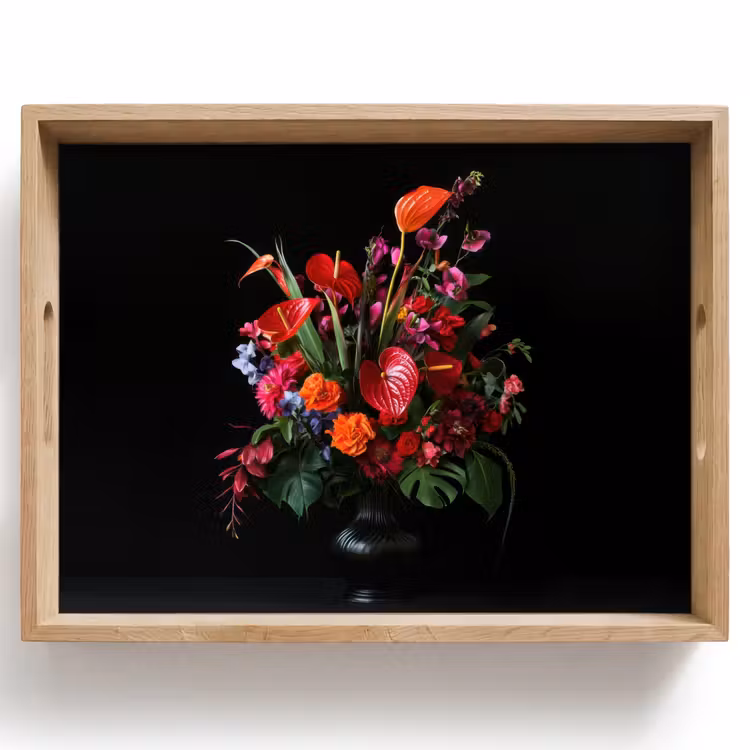 Bloemen - Boeket - Sierlijk Dienblad Rechthoek middel -z3d_shopping