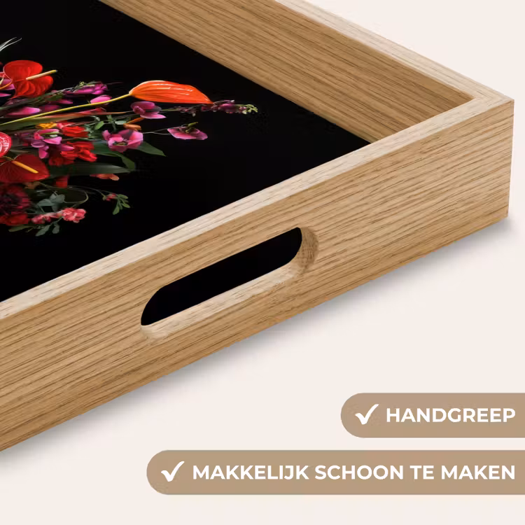 Bloemen - Boeket - Sierlijk Dienblad Rechthoek middel -USP_HandgreepNL