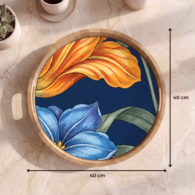Dienblad - Bloemen - Botanisch - Patroon - Bloemen - Botanisch - Patroon Dienblad Rond middel