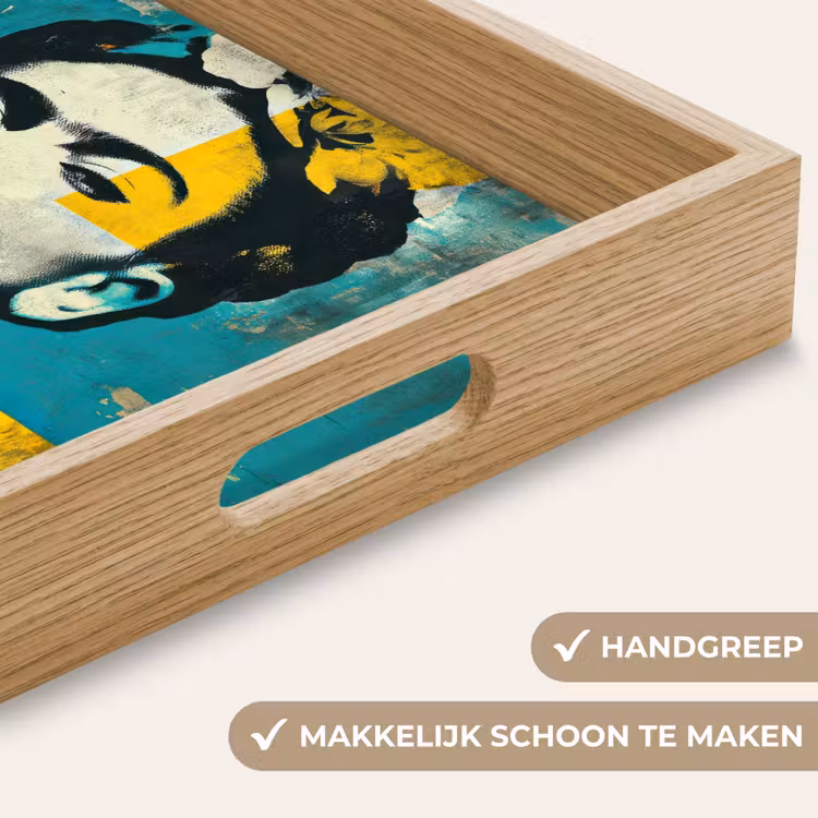 Bloemen - Felle kleuren - Grafisch - Modern Dienblad Rechthoek middel -USP_HandgreepNL