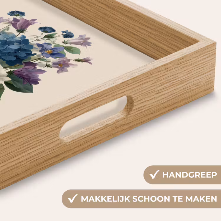 Bloemen - Gedetailleerd - Rust - Realistisch Dienblad Rechthoek middel -USP_HandgreepNL