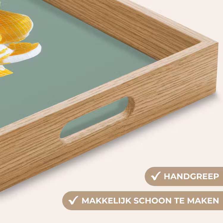Bloemen - Geel - Bladeren - Structuur Dienblad Rechthoek middel -USP_HandgreepNL