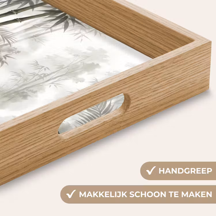 Bloemen - Knop - Tuin - Illustratie - Wit Dienblad Rechthoek middel -USP_HandgreepNL
