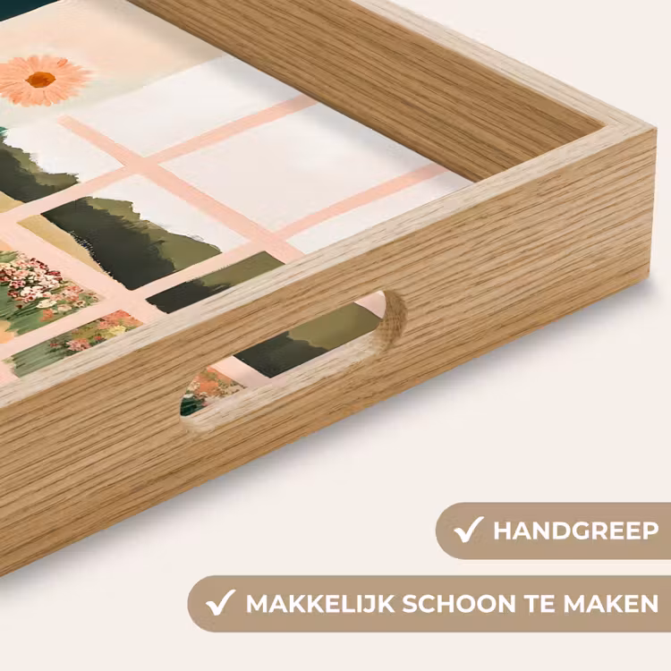 Bloemen - Koffie - Raam Dienblad Rechthoek middel -USP_HandgreepNL