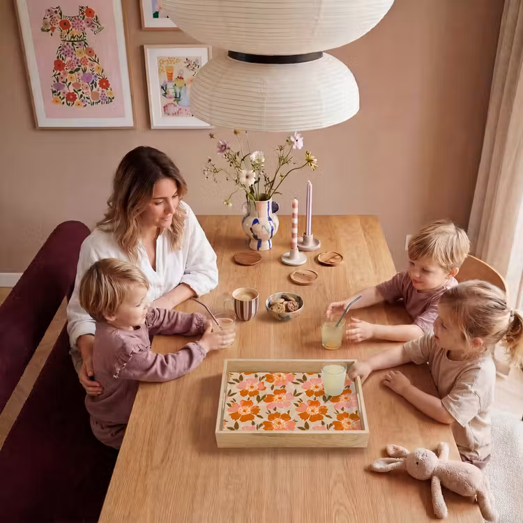 Bloemen - Motief - Retro Dienblad Rechthoek middel 911 -sfeer4
