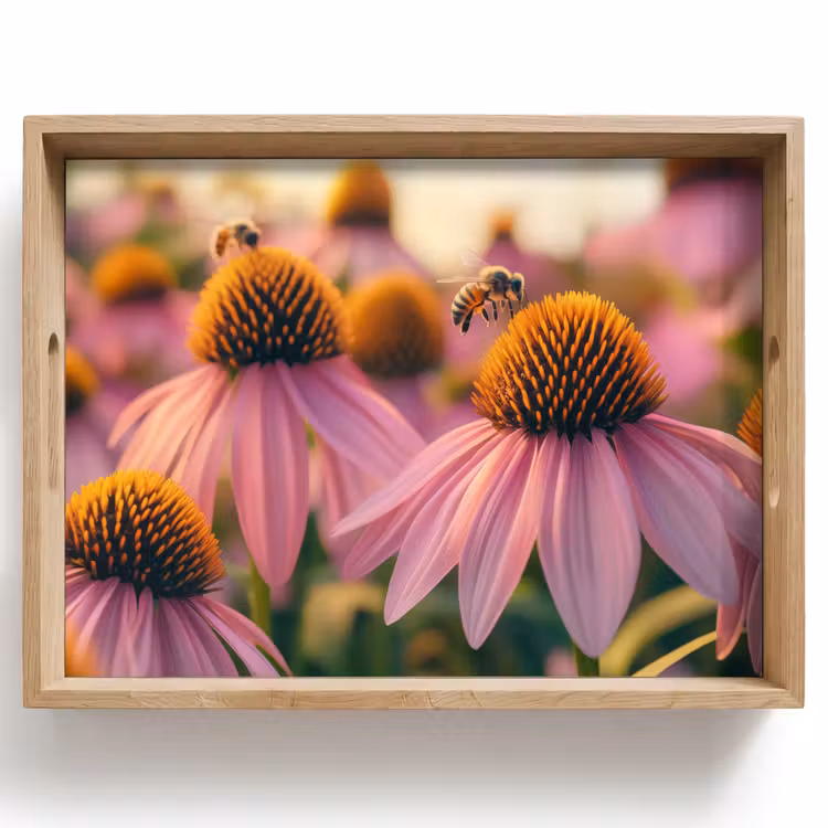 Bloemen - Paars - Bijen Dienblad Rechthoek middel -z3d_shopping