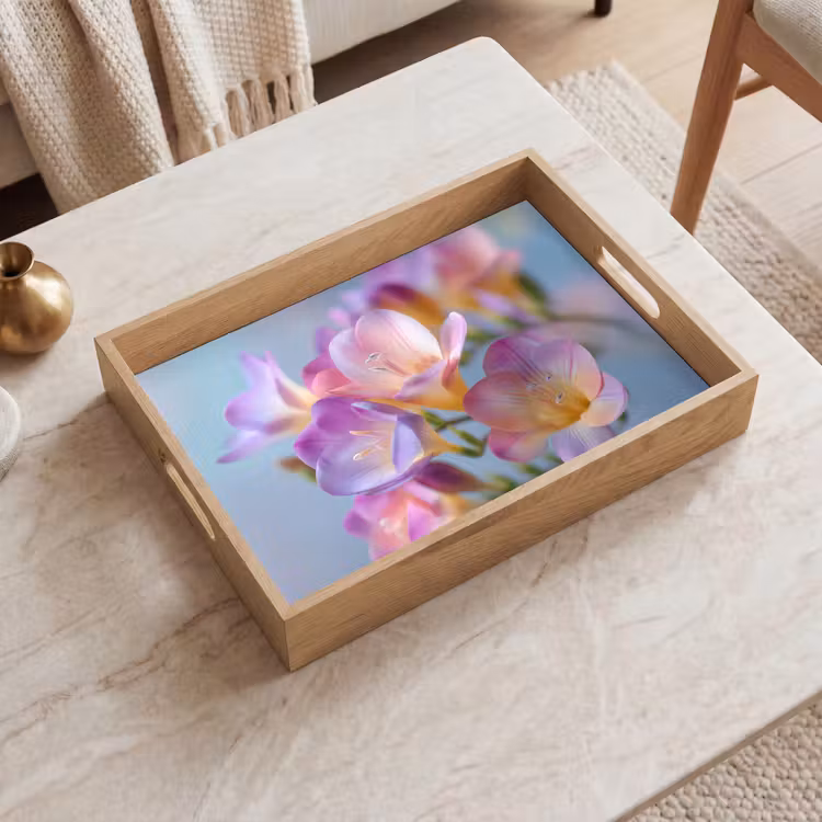 Bloemen - Paars - Overloop - Meeldraden Dienblad Rechthoek middel -sfeer1