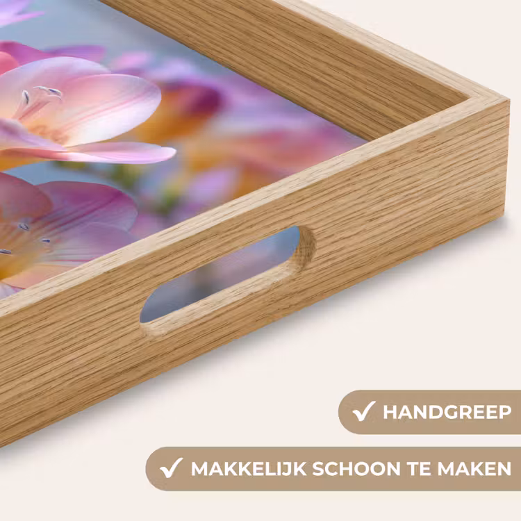 Bloemen - Paars - Overloop - Meeldraden Dienblad Rechthoek middel -USP_HandgreepNL