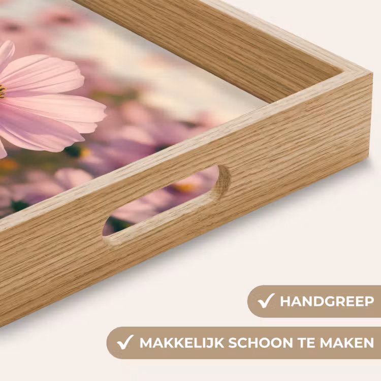 Bloemen - Paars - Wazig Dienblad Rechthoek middel -USP_HandgreepNL