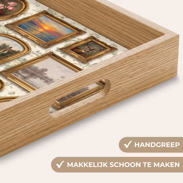 Bloemen - Roze - Stilleven - Klassiek Dienblad Rechthoek middel -USP_HandgreepNL