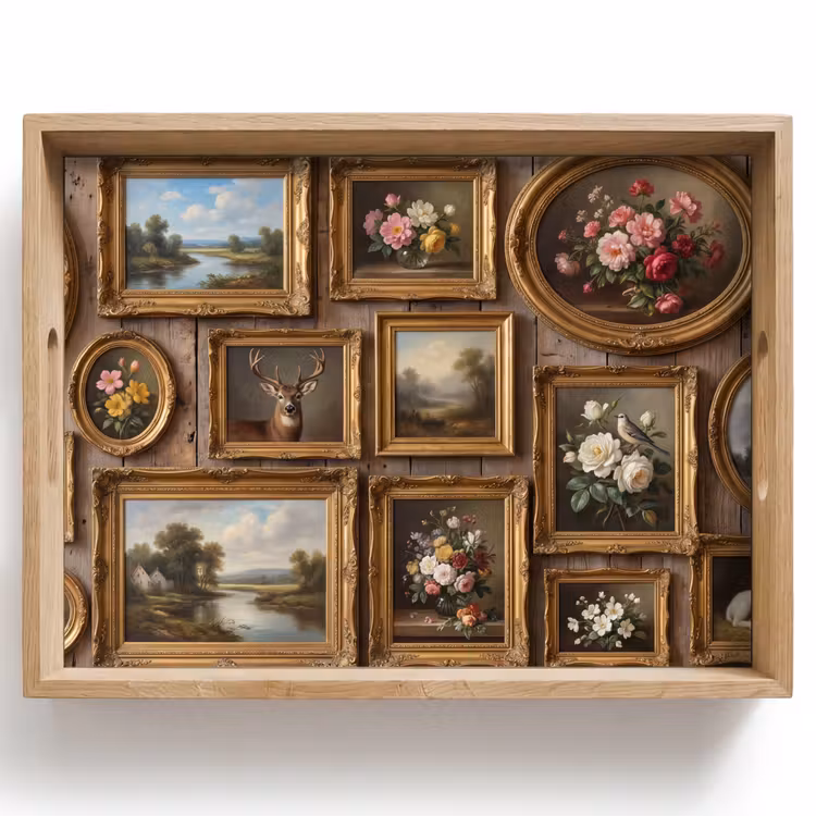 Bloemen - Rozen - Klassiek - Vaas - Kleurrijk Dienblad Rechthoek middel -z3d_shopping