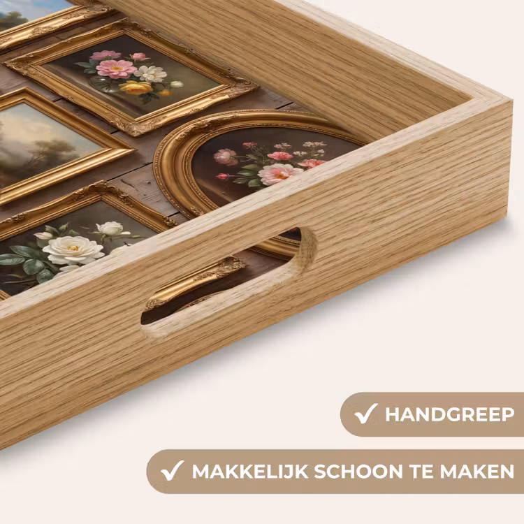 Bloemen - Rozen - Klassiek - Vaas - Kleurrijk Dienblad Rechthoek middel -USP_HandgreepNL
