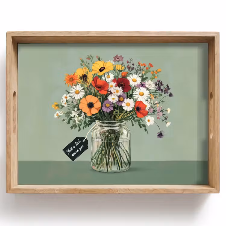Bloemen - Vaas - Kaartje Dienblad Rechthoek middel -z3d_shopping