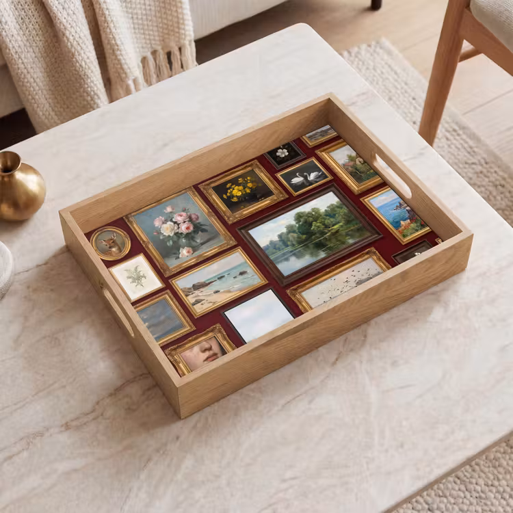 Bloemen - Vaas - Klassiek - Kunst - Rood Dienblad Rechthoek middel -sfeer1