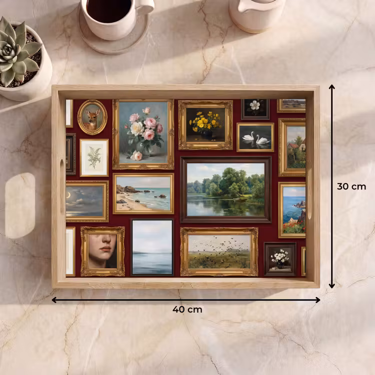 Bloemen - Vaas - Klassiek - Kunst - Rood Dienblad Rechthoek middel -USP_Formaat