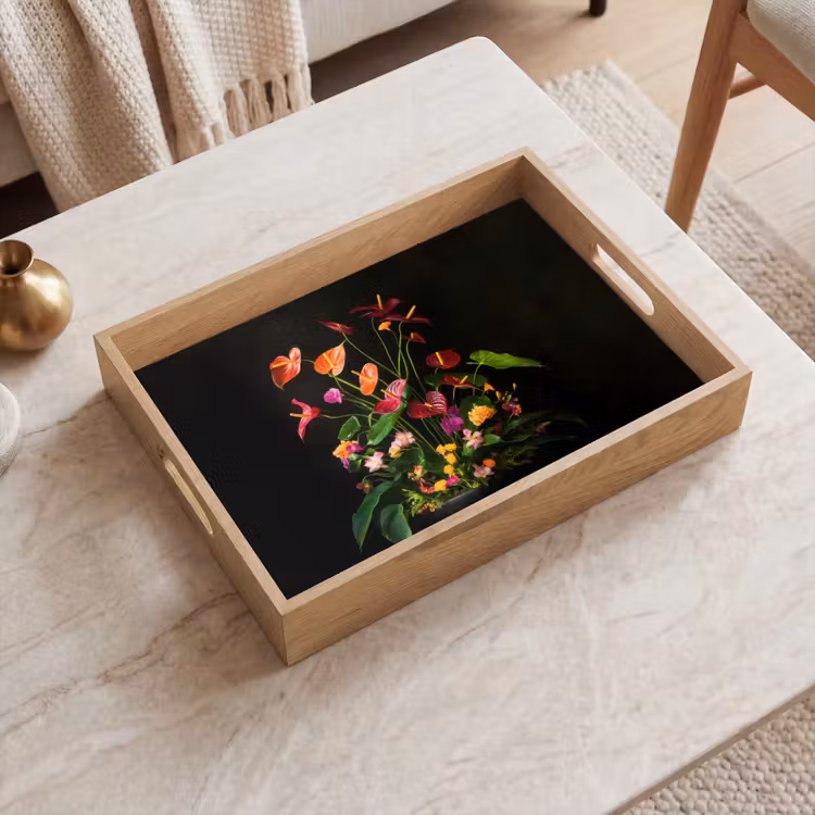 Bloemen - Vaas - Kleurrijk Dienblad Rechthoek middel -sfeer1
