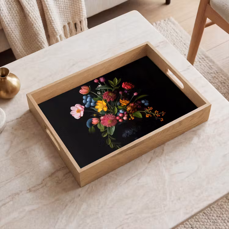 Bloemen - Vrolijk - Vaas Dienblad Rechthoek middel -sfeer1