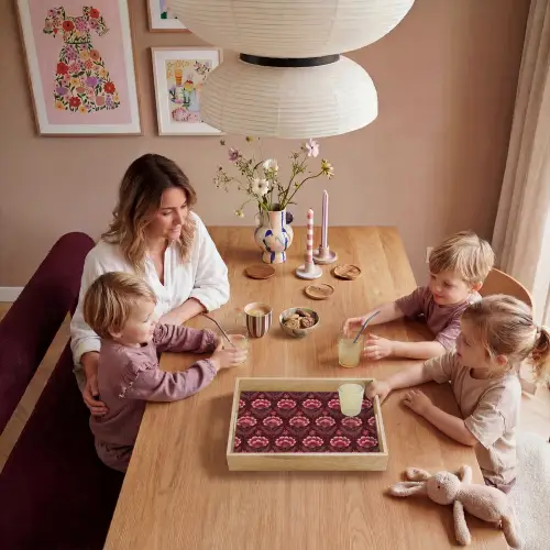 Bloemen - Waaier - Paars Dienblad Rechthoek middel 911 -sfeer4