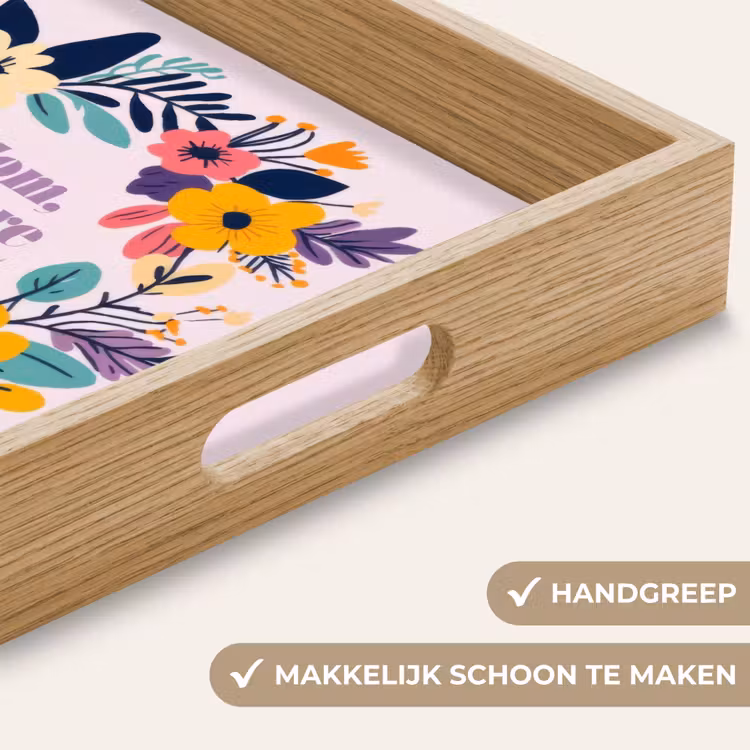 Bloemenkrans - Kleurrijk - Moeder Dienblad Rechthoek middel -USP_HandgreepNL