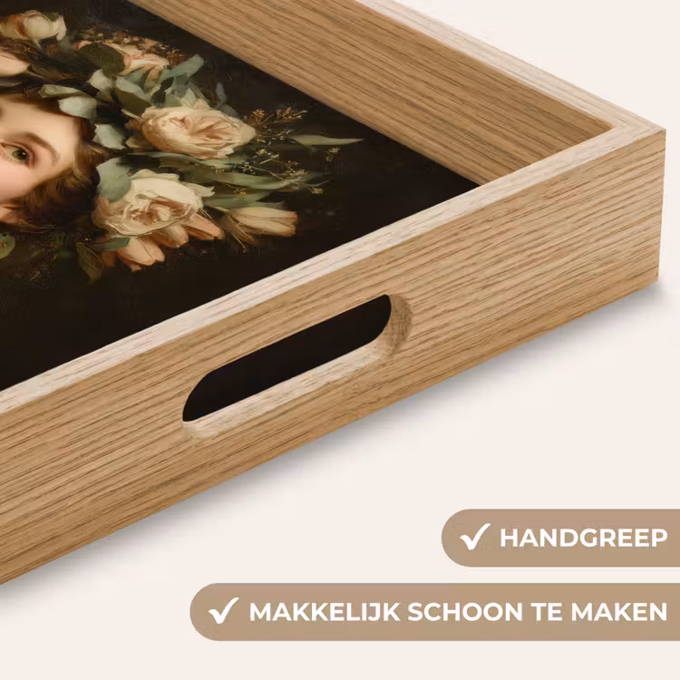 Bloemenstilte - Vrouw - Portret Dienblad Rechthoek middel -USP_HandgreepNL
