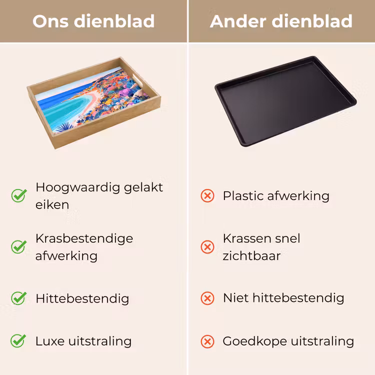 Bloemenweide - Zee - Zomers Dienblad Rechthoek middel -USP_VergelijkingNL