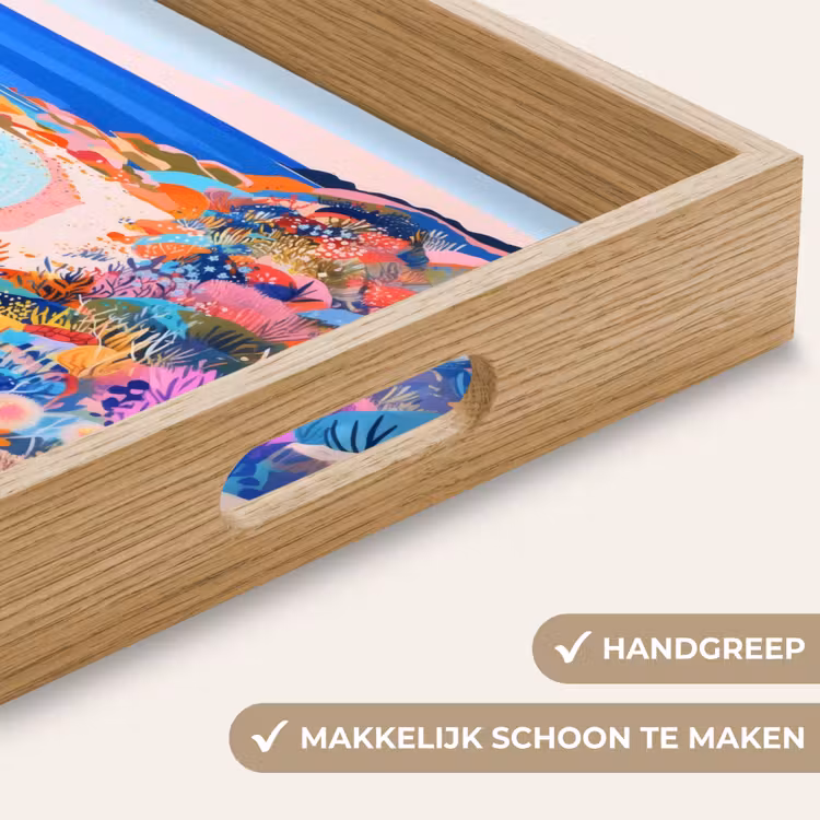 Bloemenweide - Zee - Zomers Dienblad Rechthoek middel -USP_HandgreepNL