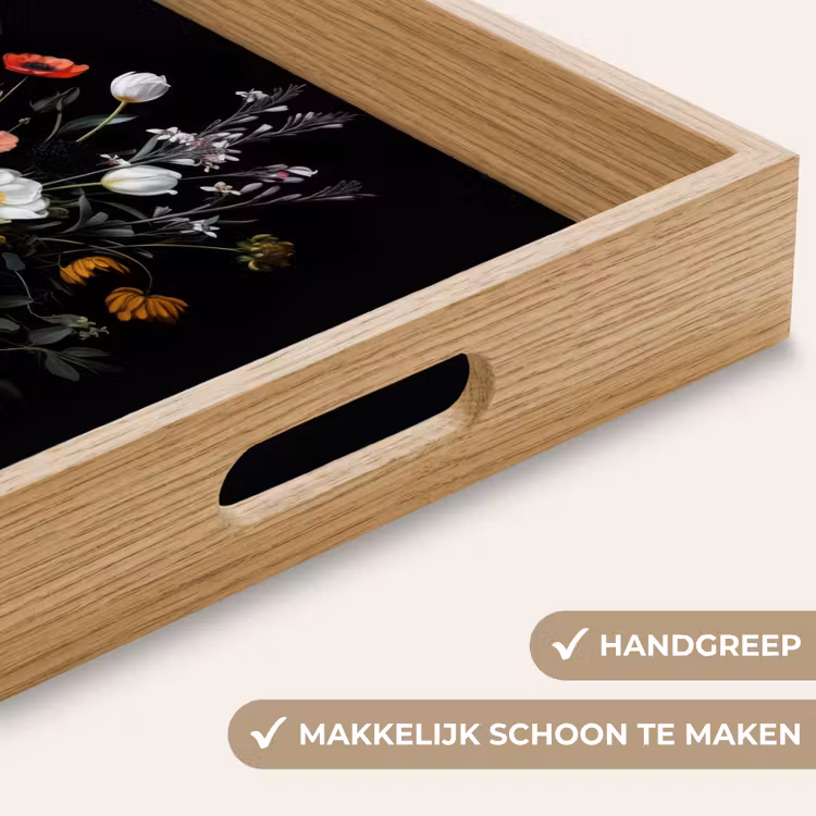 Bloemstuk - Vaas - Zwart Dienblad Rechthoek middel -USP_HandgreepNL