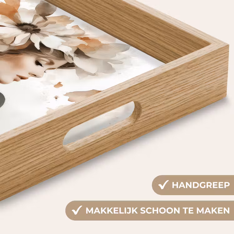 Bloesem - Portret - Gezicht Dienblad Rechthoek middel -USP_HandgreepNL