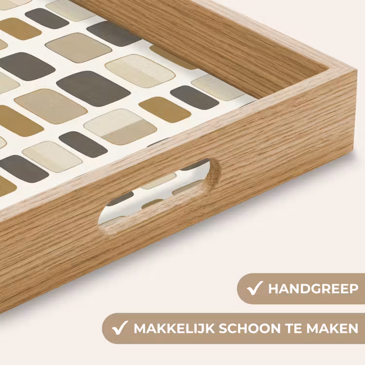 Blokken - Vintage - Grijs Dienblad Rechthoek middel 911 -USP_HandgreepNL