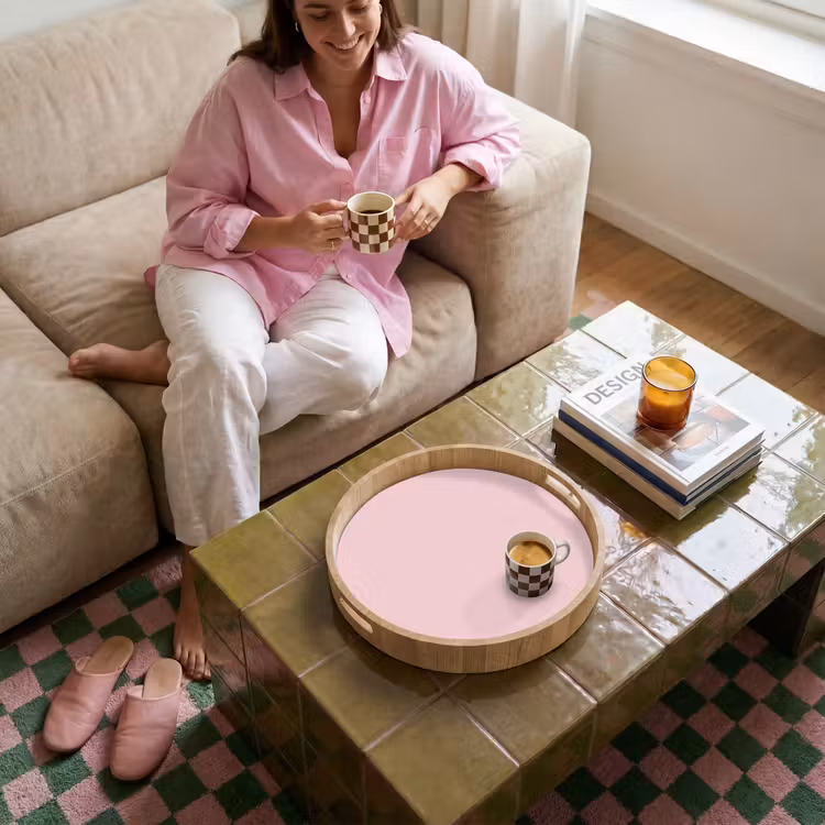 Blush - Pink - Roze Dienblad Rond middel 914 -sfeer3