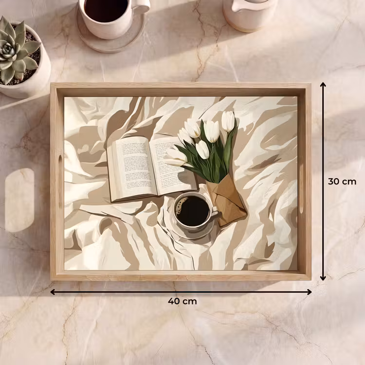 Boek - Illustratie - Tulpen - Koffie Dienblad Rechthoek middel -USP_Formaat