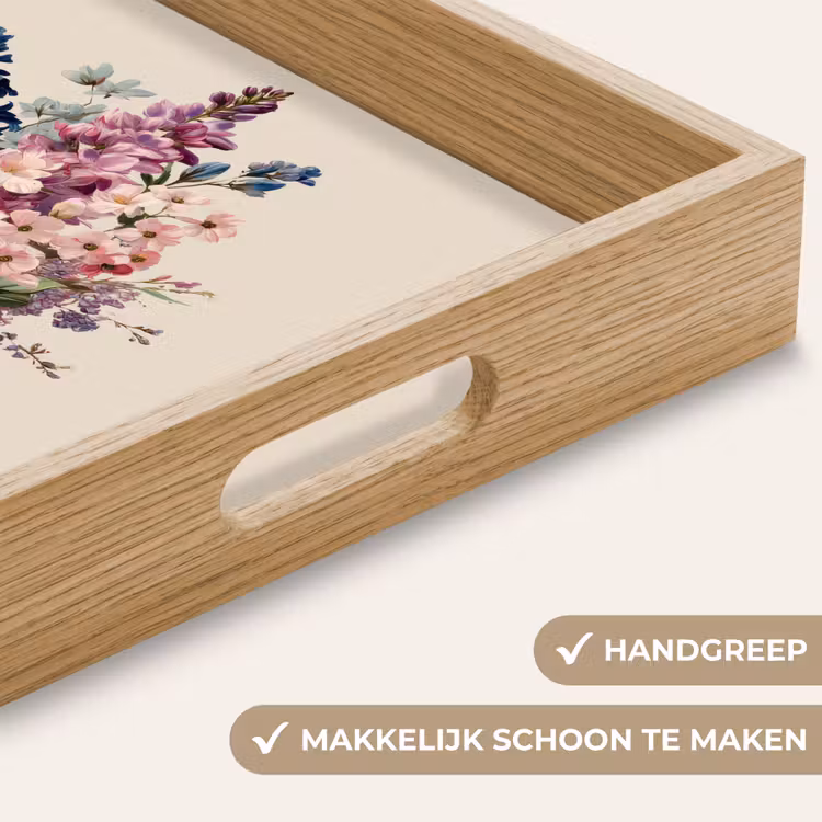 Boeket - Beige - Harmonieus - Subtiel Dienblad Rechthoek middel -USP_HandgreepNL