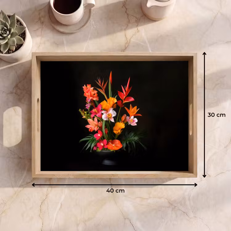 Boeket - Bloemen - Exotisch Dienblad Rechthoek middel -USP_Formaat