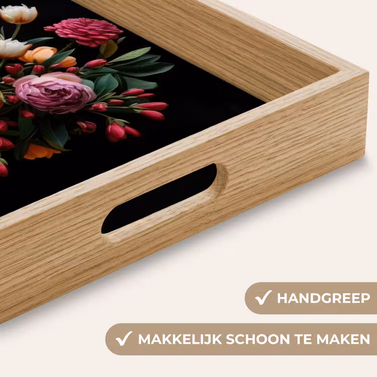 Boeket - Romantisch - Kleurrijk Dienblad Rechthoek middel -USP_HandgreepNL