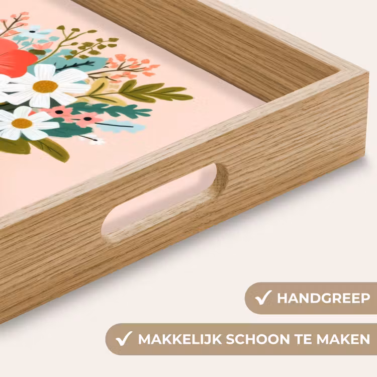 Boeket - Strikje - Kaartje - Quote Dienblad Rechthoek middel -USP_HandgreepNL